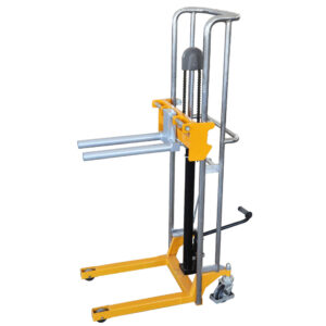 Stacker with adjustable forks