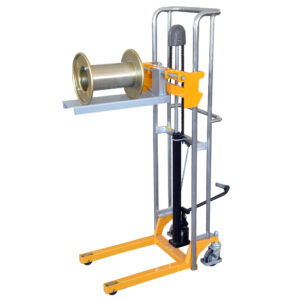 Stacker with adjustable forks